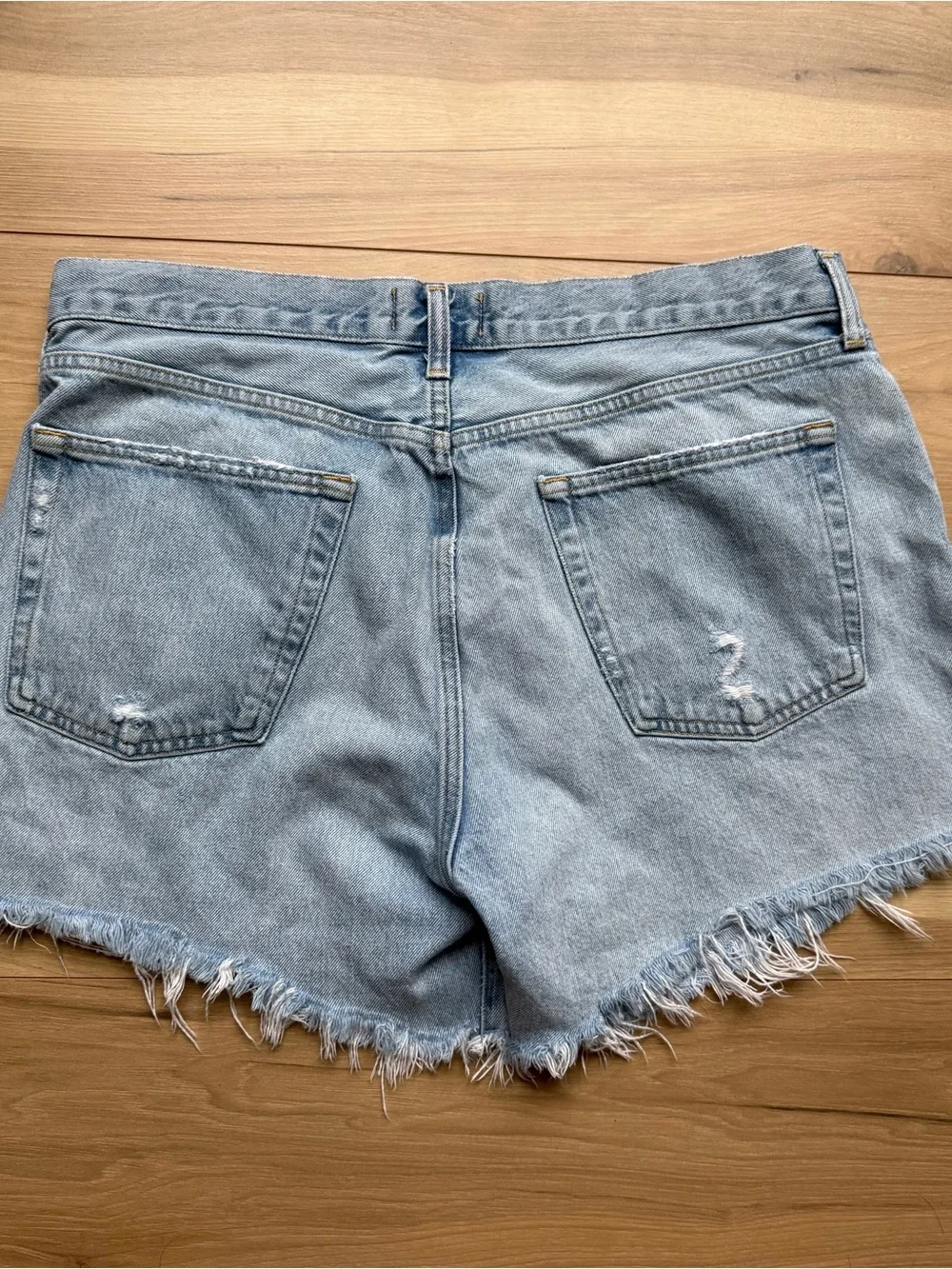 AGOLDE Parker High-Rise Distressed Denim Shorts